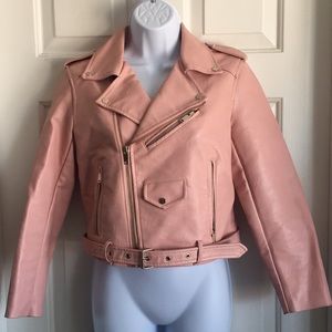 Zara pink biker jacket